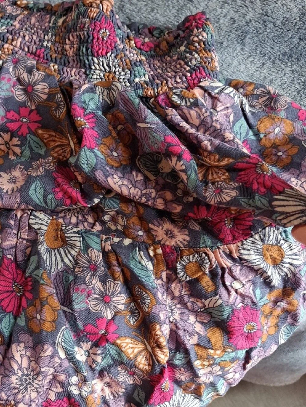 OshKosh B'gosh Multi-Color Floral Tiered Smocked Ruffled Skirt Back To School